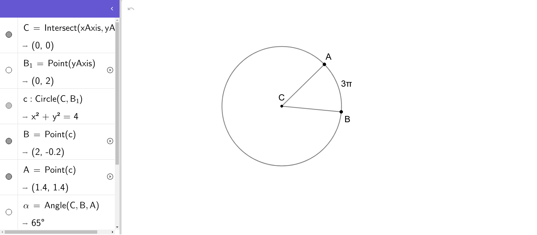 Triangle Arc ab – GeoGebra