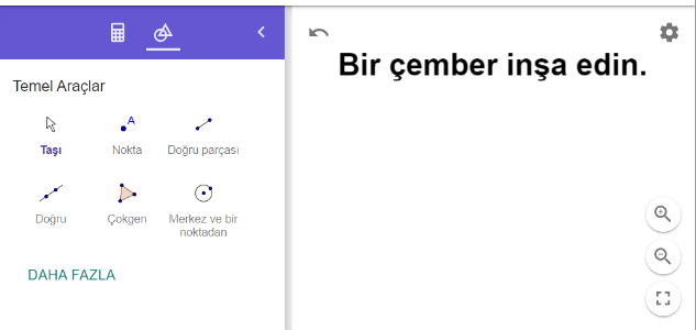 GeoGebra Derste, bir uygulama bir görev haline gelir. 