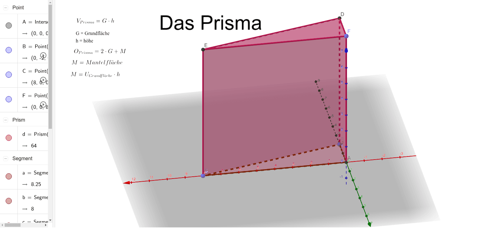 Prisma Grundlagen Geogebra