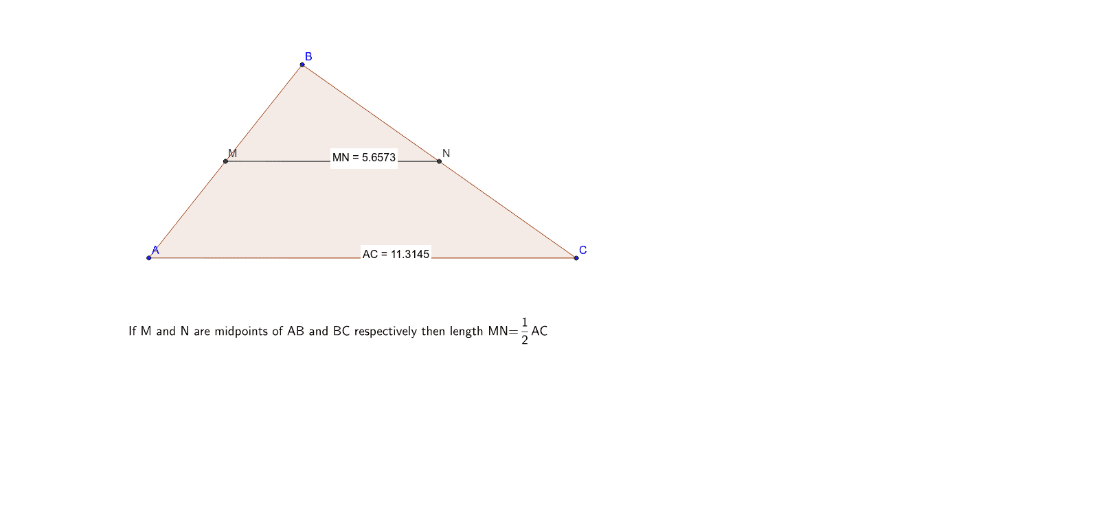 Triangle Midpoint Theorem – GeoGebra