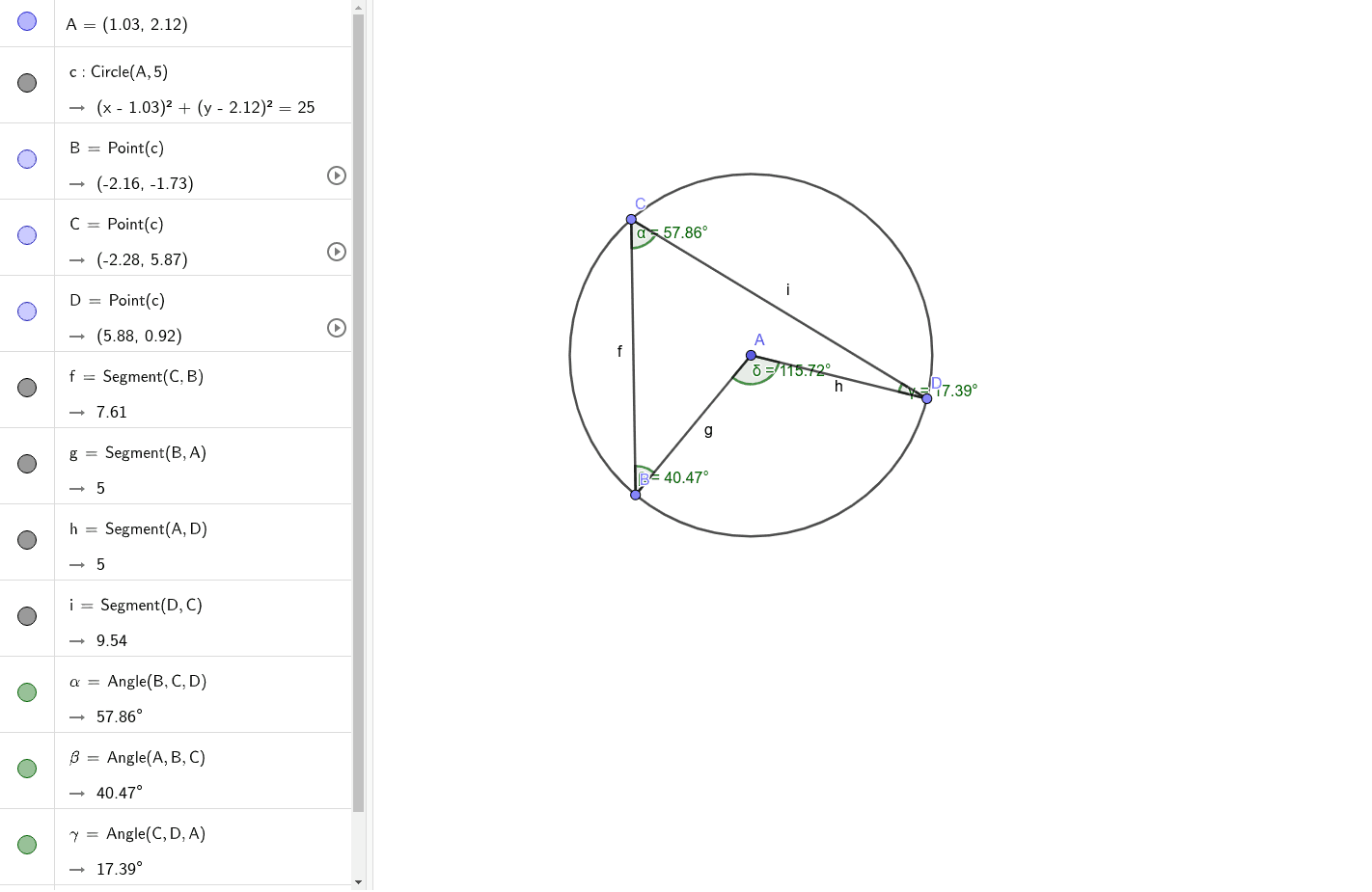 Circle theorem 1 – GeoGebra