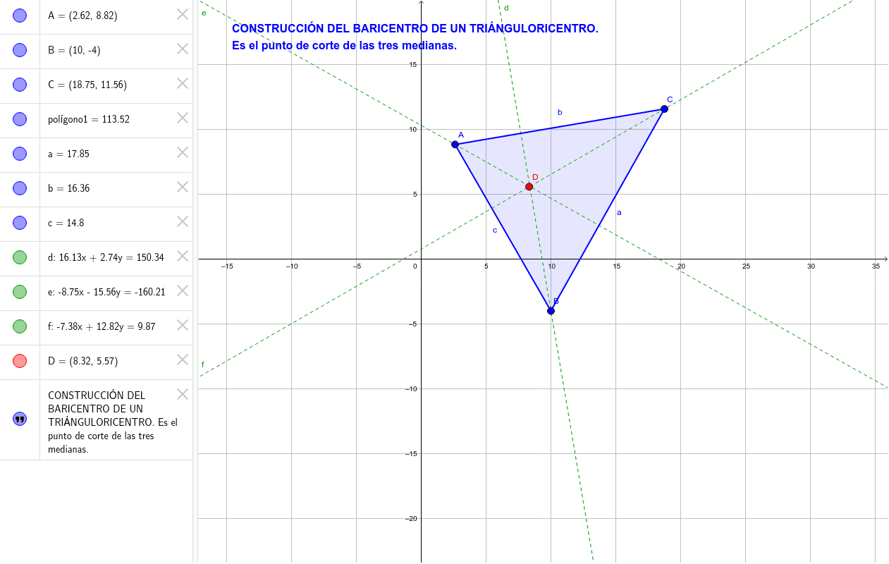 Construccion Del Baricentro De Un Triangulo Geogebra