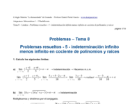 Problemas resueltos - 5 - indeterminación infinito menos infinito en cociente de polinomios y raíces.pdf