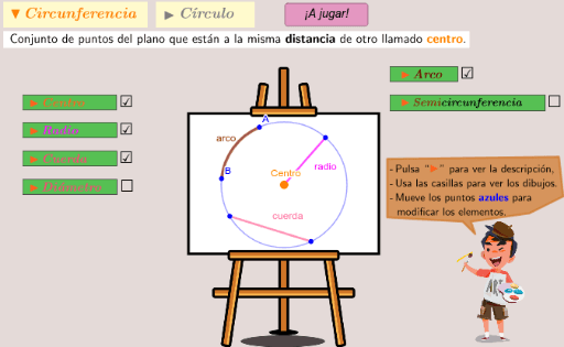 Elementos de la Circunferencia y del Círculo GeoGebra