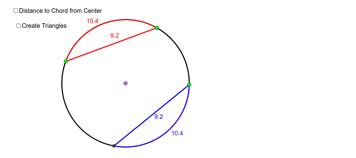 Congruent Chords and their Central Angles – GeoGebra