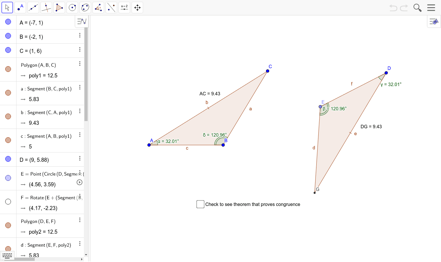 Triangle Congruence Geogebra 0308