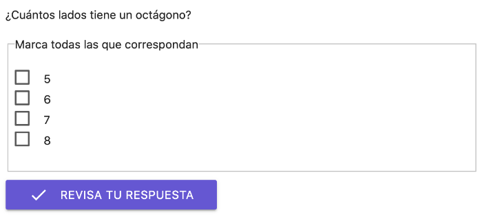 En GeoGebra Classroom, una pregunta se convierte en una tarea. Ten en cuenta que puedes hacer preguntas de opción múltiple o de respuesta abierta.