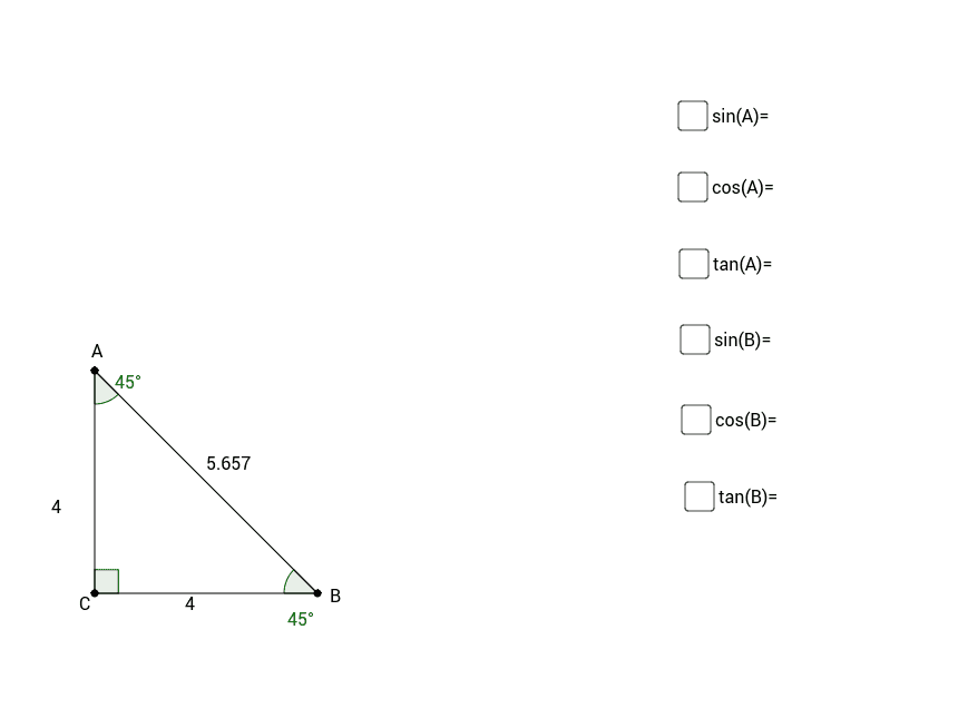 Finding Ratios of Sides (Right Triangle) – GeoGebra