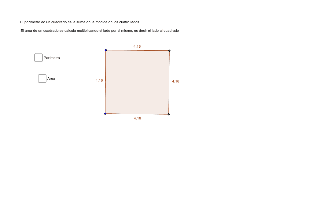 Perimetro Y Area De Un Cuadrado Geogebra