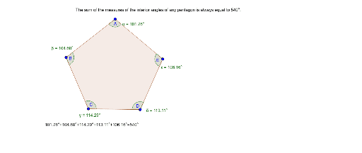 Pentagon Interior Angle Sum – GeoGebra