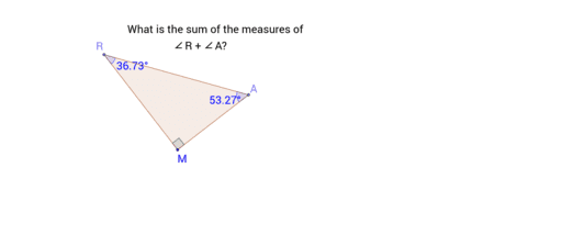 Corollary to Triangle Sum (of Right Triangles) – GeoGebra