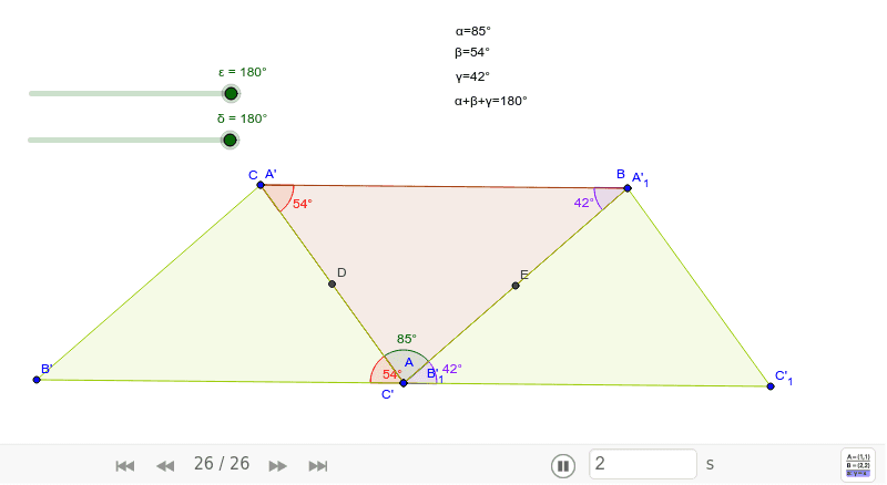 Jumlah Sudut Dalam Segitiga Geogebra