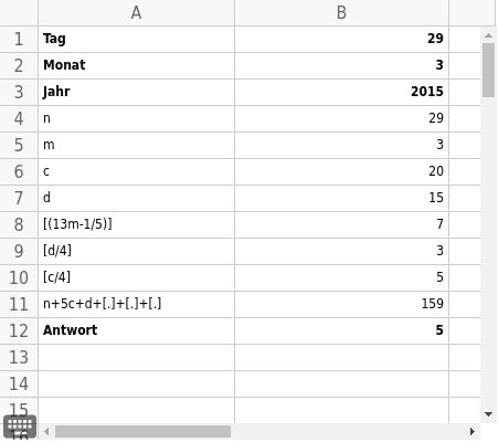 Der ewige Kalender – GeoGebra