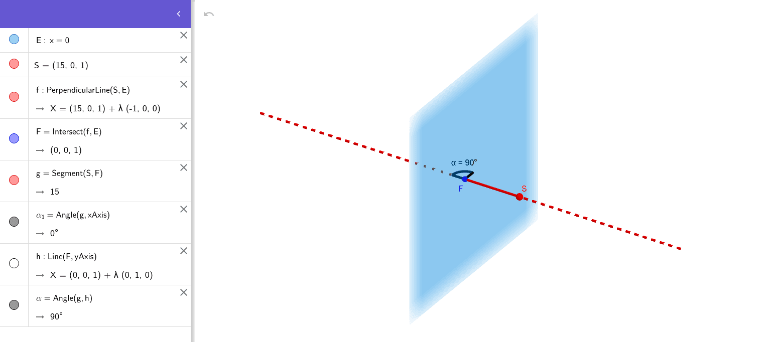 Abstand: Punkt - Ebene – GeoGebra