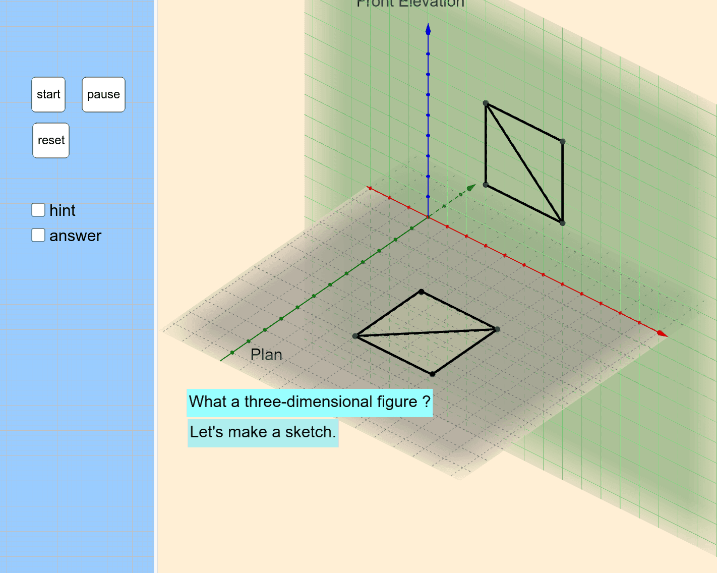 Projection 投影図 Geogebra