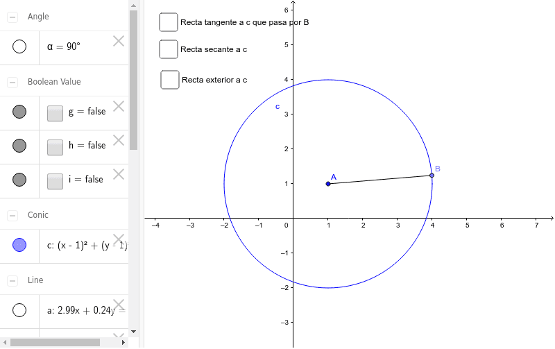 Rectas En La Circunferencia Geogebra