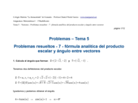 Problemas resueltos - 7 - fórmula analítica del producto escalar y ángulo entre vectores.pdf