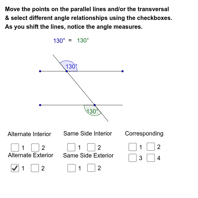 Alternate Interior Angles – GeoGebra