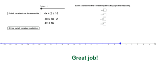 Solving Inequalities And Graphing On A Number Line Geogebra 0215