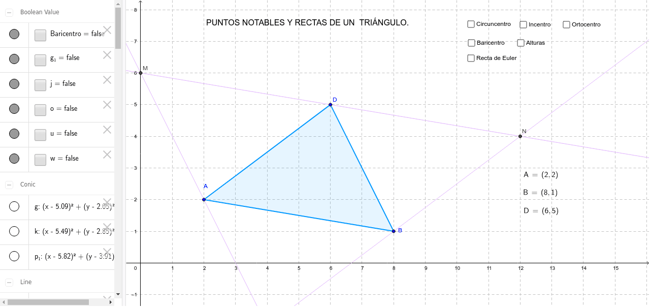 Puntos Notables Y Rectas De Un Triángulo. – GeoGebra