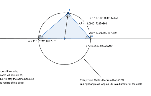 Thales theorem challenge – GeoGebra