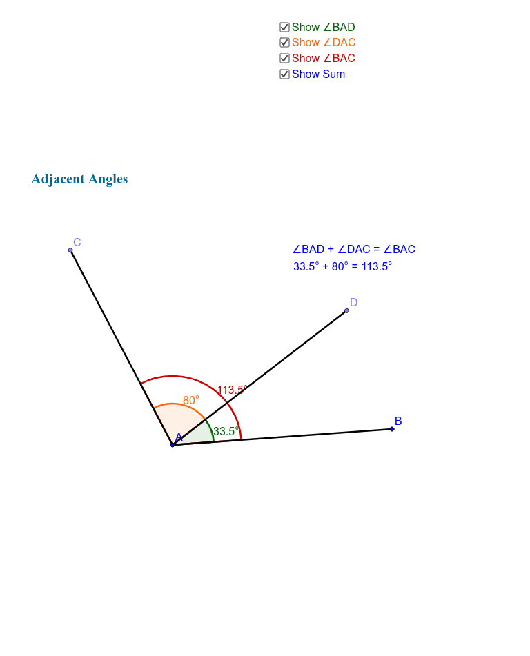 Adjacent angles – GeoGebra