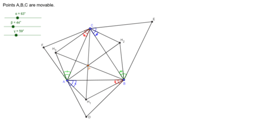 Three concurrent line segments – GeoGebra