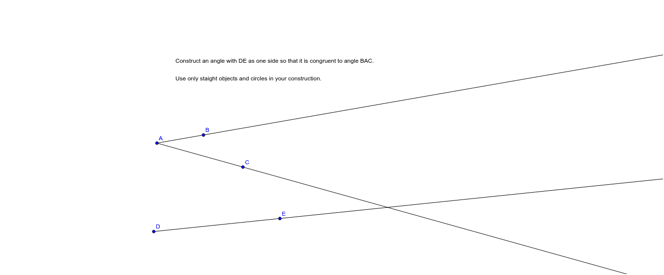 Constructing Congruent Angles – GeoGebra