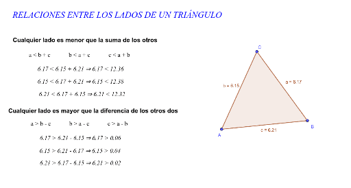 Relaciones Lados Triangulo Geogebra