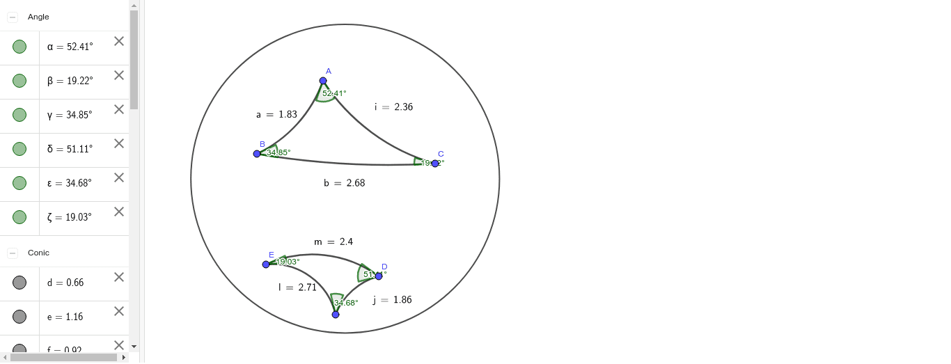 Hyperbolic Triangles – GeoGebra