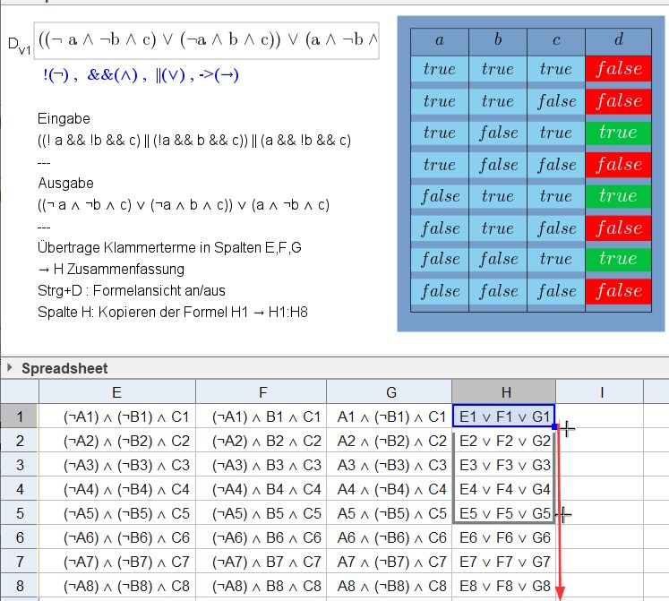 Zerlegen und untersuchen einer Aussageform -Decompose and examine a form of statement