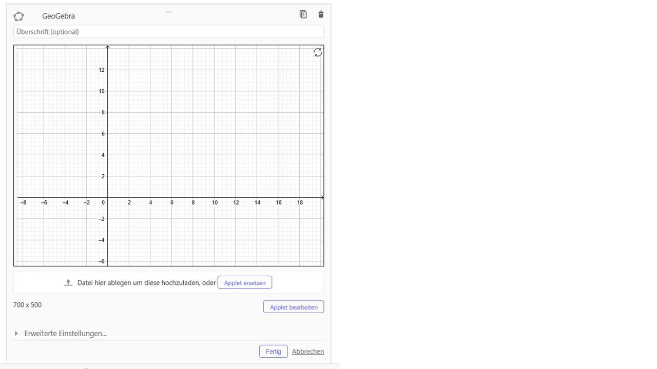 Vervollständigen Sie das GeoGebra Applet