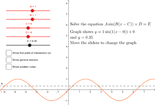 Trig General Solutions: sine – GeoGebra