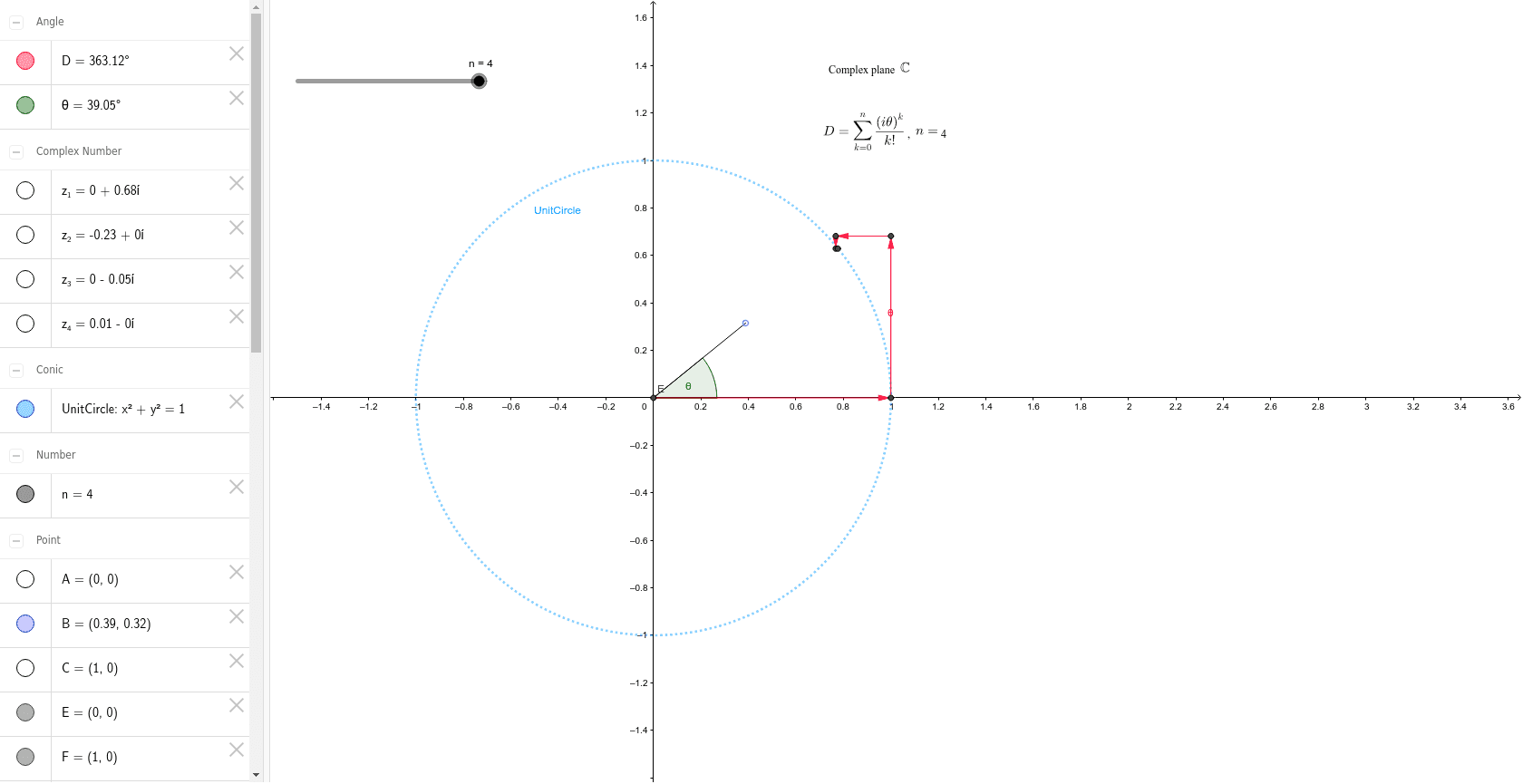 Demonstrate The Power Series Way Of Proving Euler Formula Geogebra