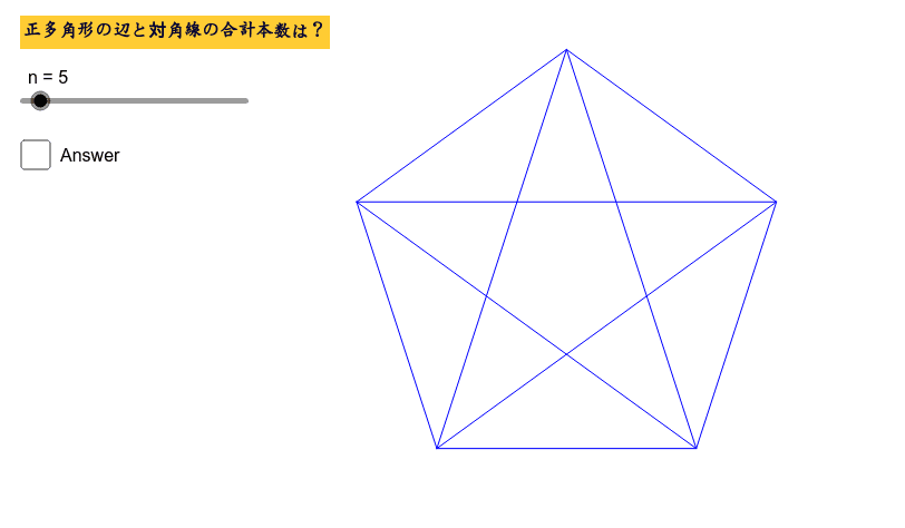 正多角形の辺 対角線の本数 Geogebra