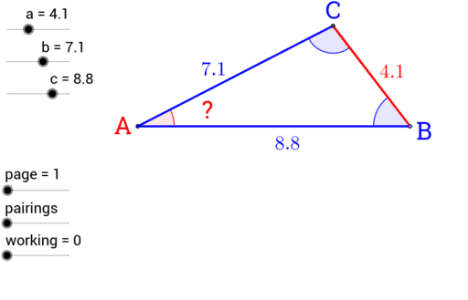 Cosine Rule - find an angle – GeoGebra