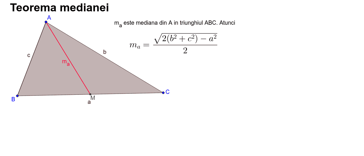 Teorema Medianei Geogebra