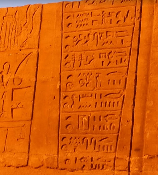 Numeración egipcia utilizada para el recuento de ofrendas, en el templo de Kom-Ombo