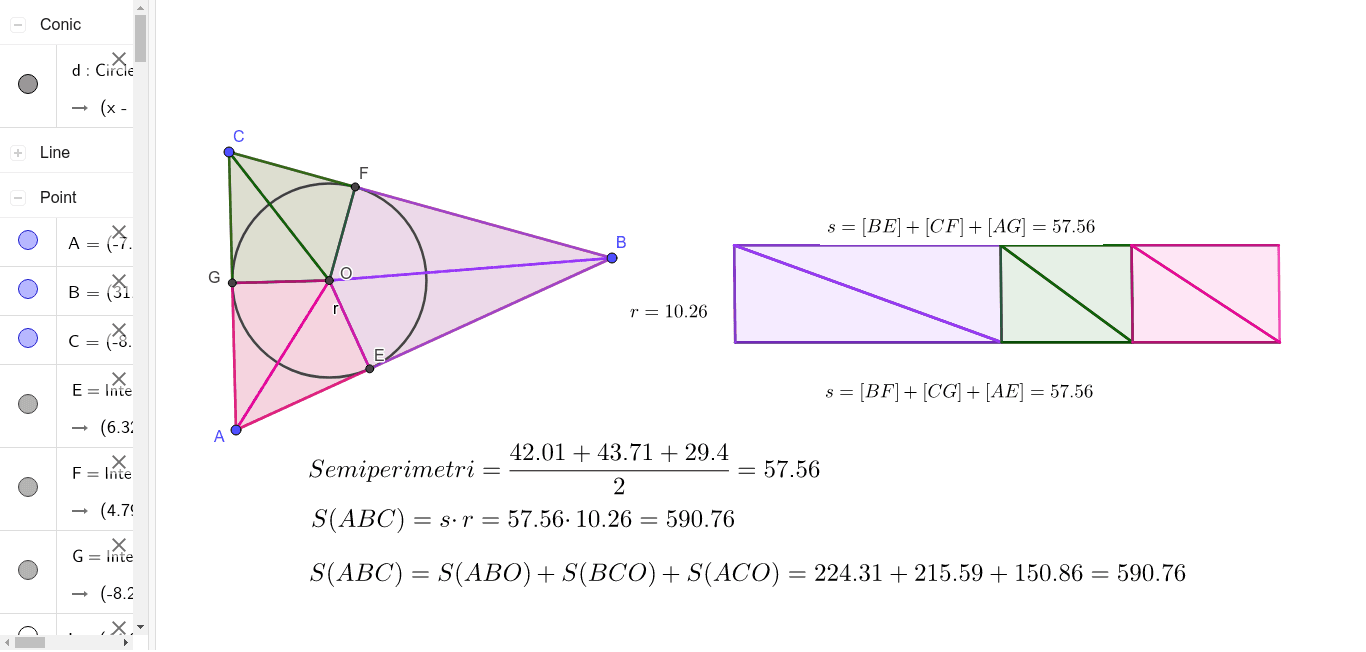 Syprina E Trekendeshit – GeoGebra