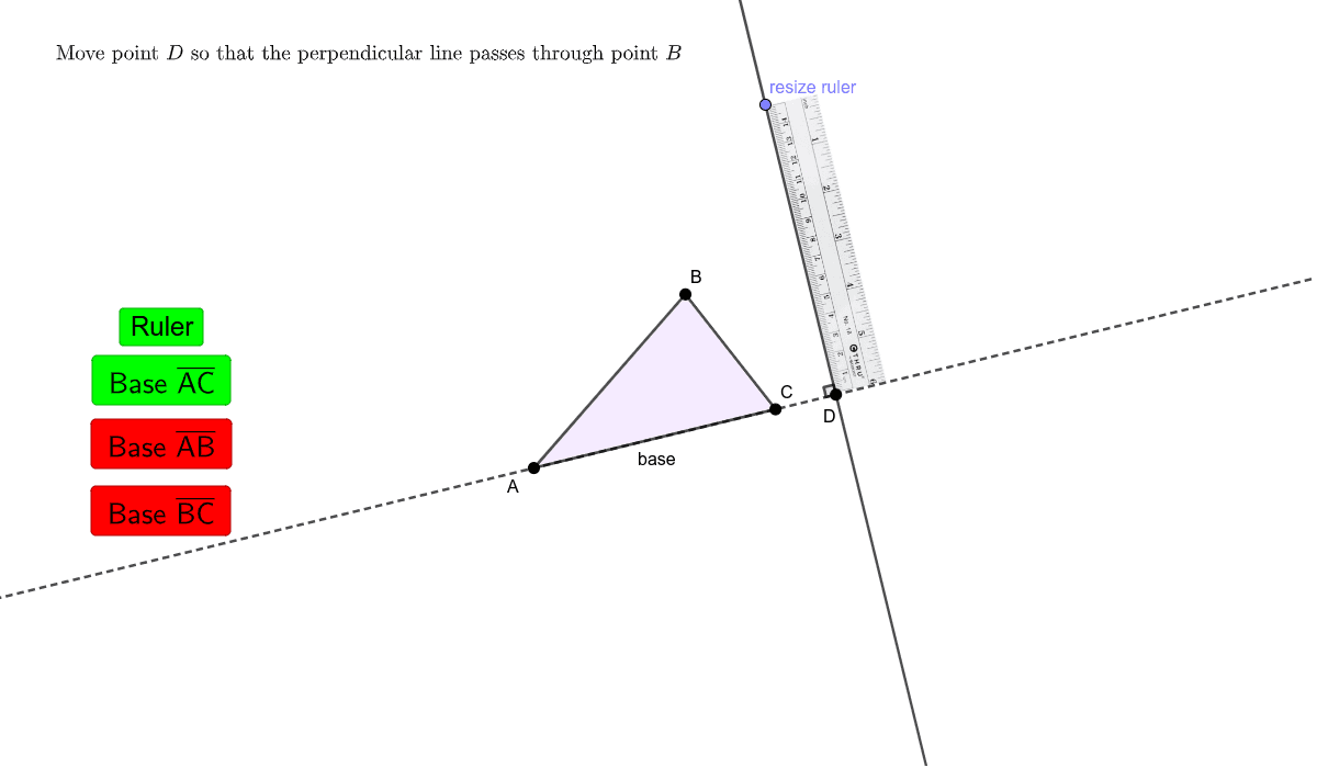Activity 12E: Choosing the Base and Height of Triangle – GeoGebra
