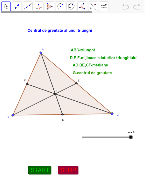 Centrul De Greutate Al Unui Triunghi Geogebra