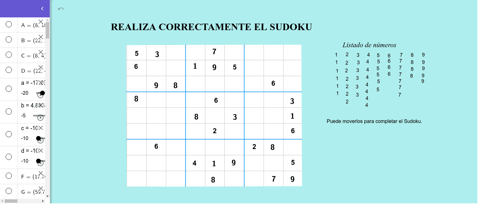 Sudoku – GeoGebra