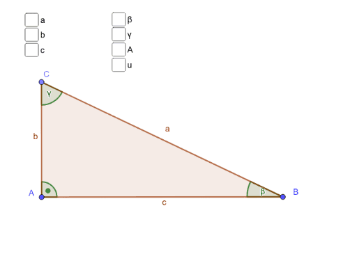Größen im rechtwinkligen Dreieck berechnen – GeoGebra