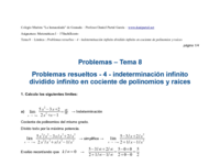 Problemas resueltos - 4 - indeterminación infinito dividido infinito en cociente de polinomios y raíces.pdf