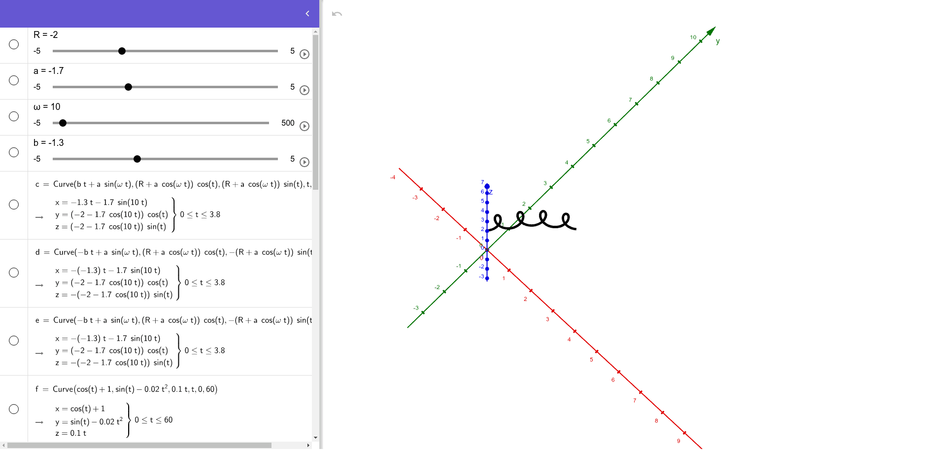 Helix Around Helix 3 Somewhat To Scale And Height Geogebra