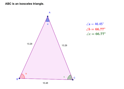 Unit 4 Lesson 2 Isosceles Triangles Geogebra 2679