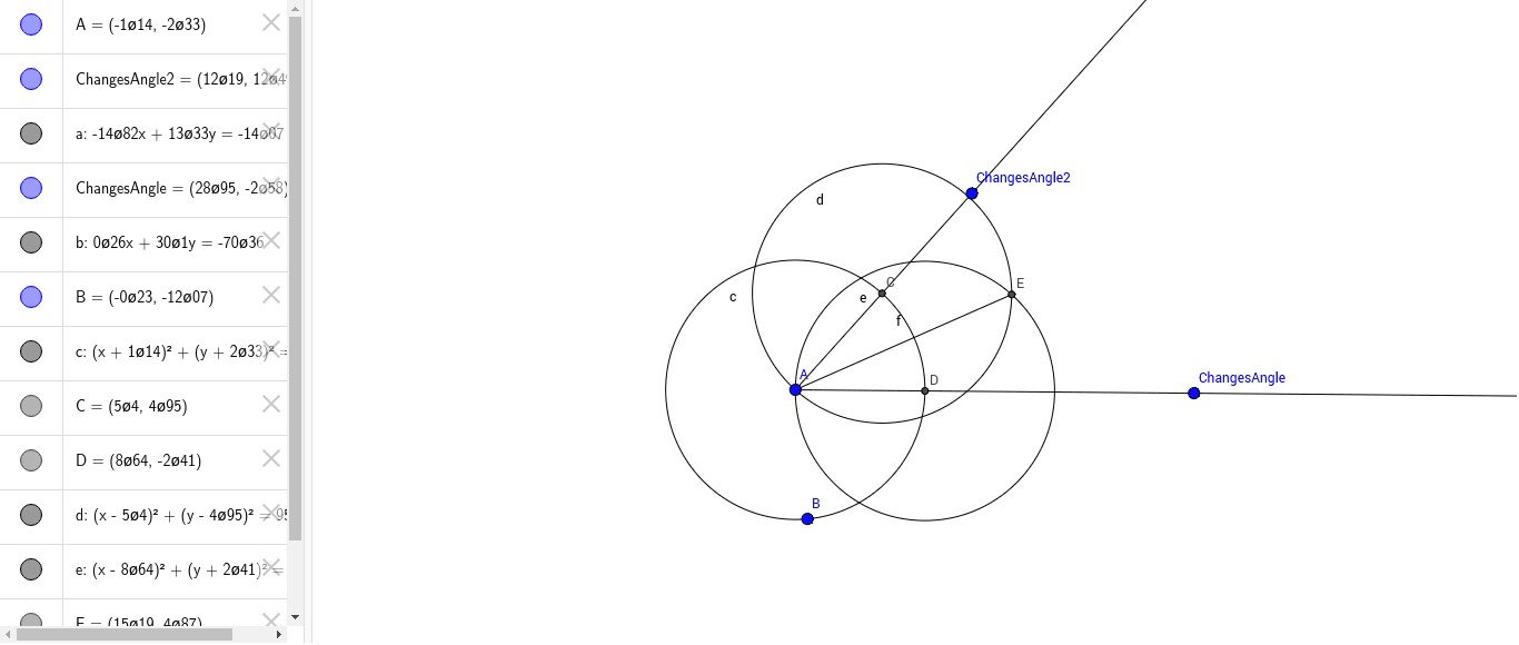 Start, Bisect an angle – GeoGebra