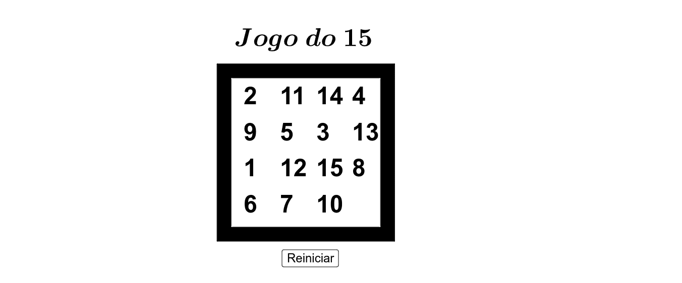 O JOGO DO 15 – GeoGebra