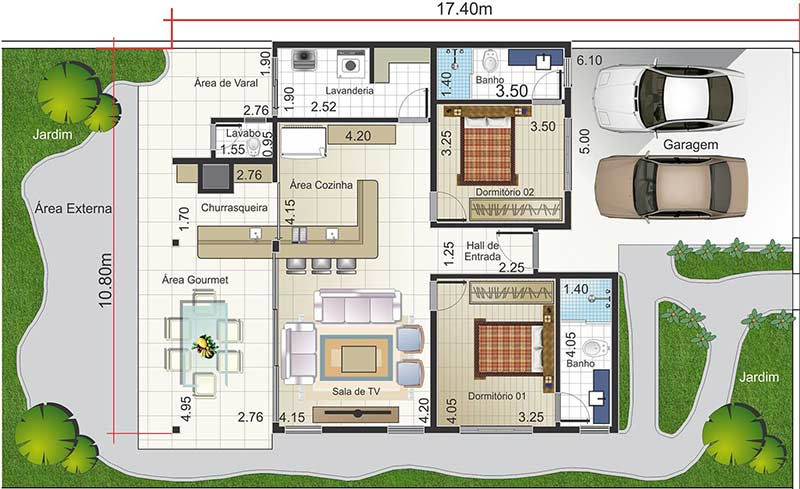 O que mostra uma planta baixa? Converse com seus amigos e destaque o que vocês notam nesta imagem.