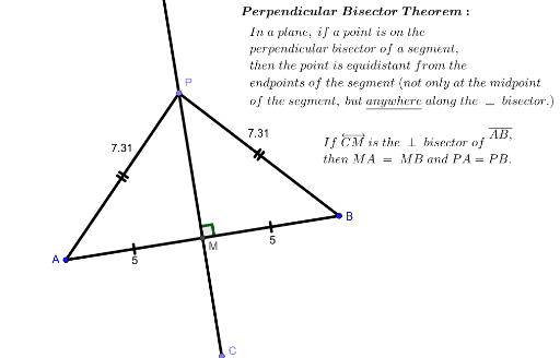 The Perpendicular Bisector Theorem And Its Converse Geogebra 8691